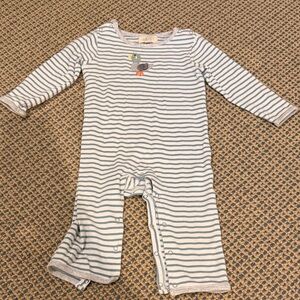 Cozy Striped Blue and White Kids Footie